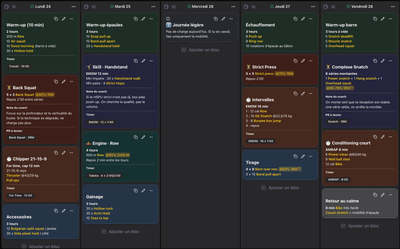 L'éditeur de programmation Forged, une journée en cours de construction