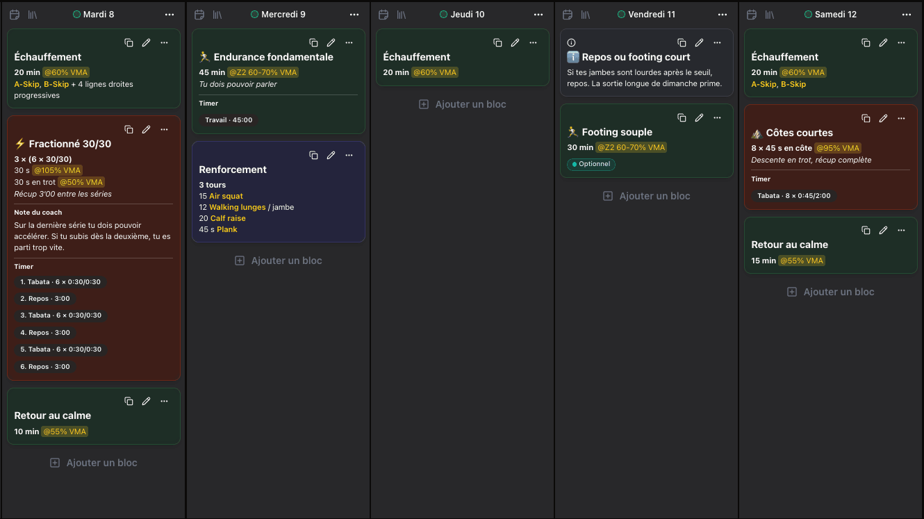 L'éditeur de programmation Forged, une journée en cours de construction